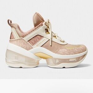Michael Kors Women's Olympia Trainer Extreme Sig Semi Lux Sneaker Shoes Fawn